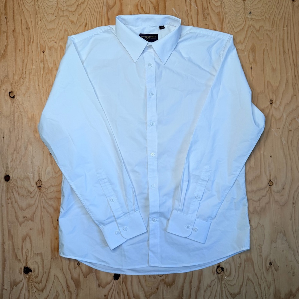 J.VER White Tech Dress Shirt Mens Large L Soft Business Stretch Performance